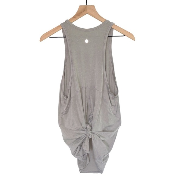 Lululemon All Tied Up Tank Top Light Gray White Athletic Yoga Gym Cutout - Picture 1 of 12